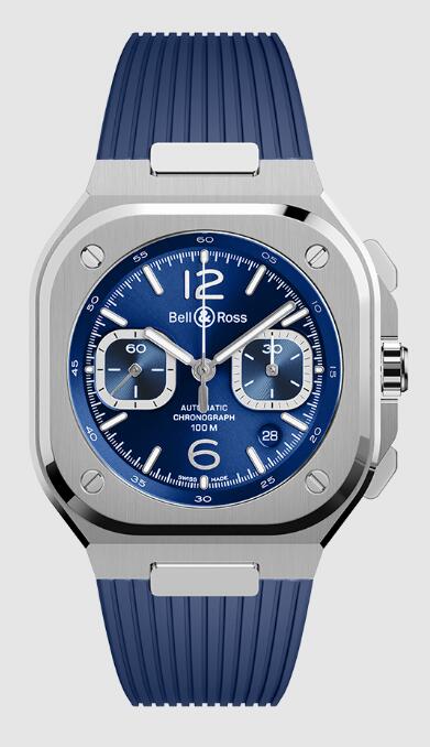 Review Bell and Ross BR 05 Replica Watch BR 05 CHRONO BLUE STEEL BR05C-BLU-ST/SRB